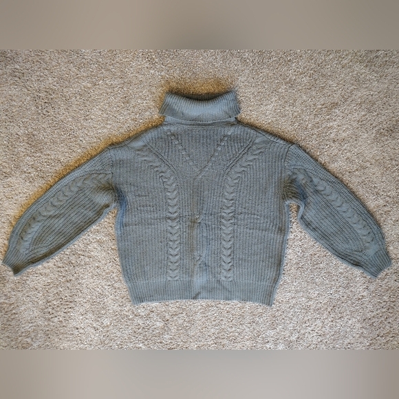 Zesica Turtleneck Chunky Cozy Gray Cable Knit Pullover Sweater Medium - Picture 2 of 11
